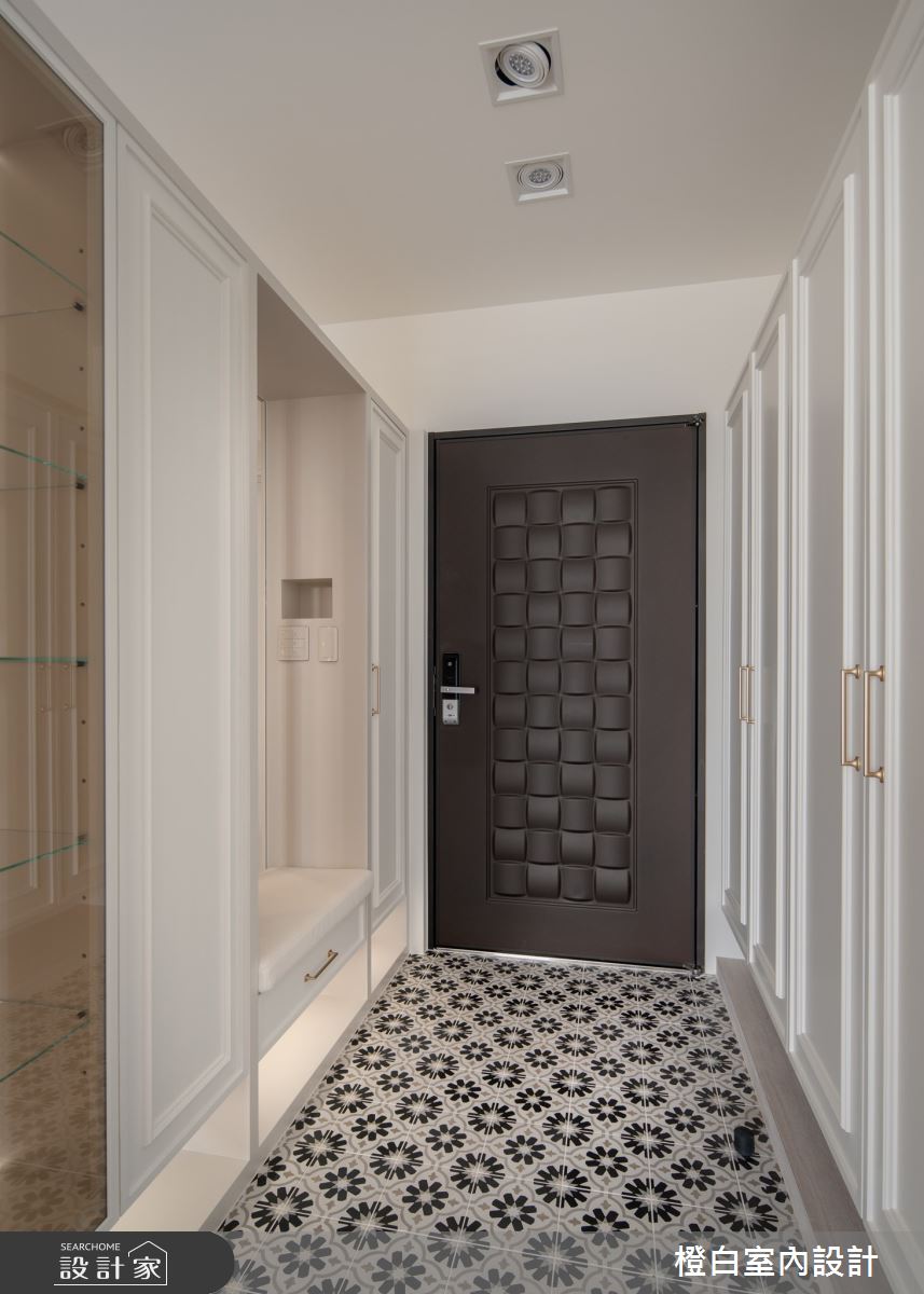 30坪新成屋(5年以下)＿法式奶油風玄關案例圖片＿橙白室內裝修設計工程有限公司＿橙白_112益騏福爾摩沙之3
