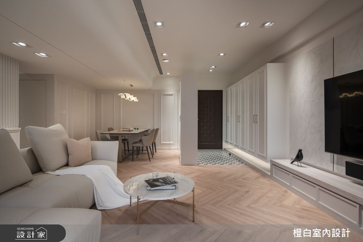 30坪新成屋(5年以下)＿法式奶油風玄關客廳餐廳案例圖片＿橙白室內裝修設計工程有限公司＿橙白_112益騏福爾摩沙之7