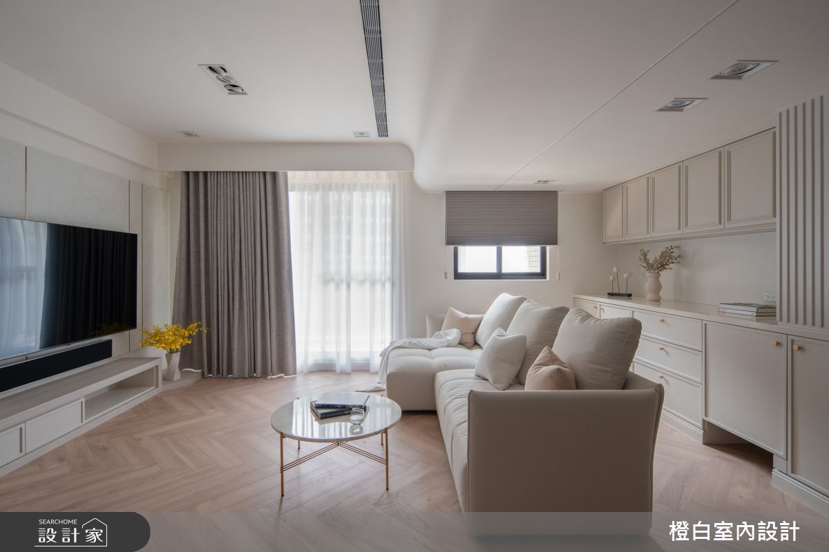30坪新成屋(5年以下)＿法式奶油風客廳案例圖片＿橙白室內裝修設計工程有限公司＿橙白_112益騏福爾摩沙之8