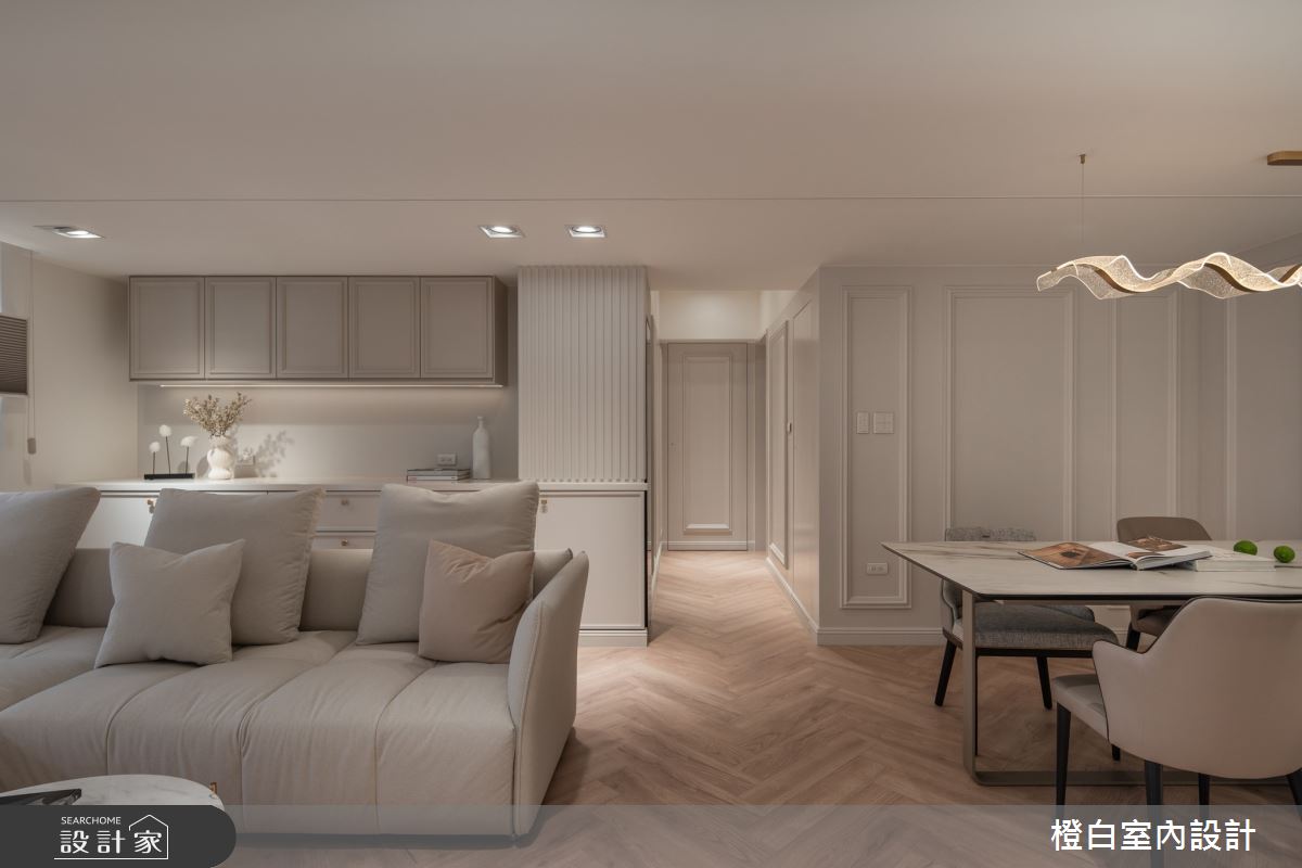 30坪新成屋(5年以下)＿法式奶油風客廳餐廳案例圖片＿橙白室內裝修設計工程有限公司＿橙白_112益騏福爾摩沙之13