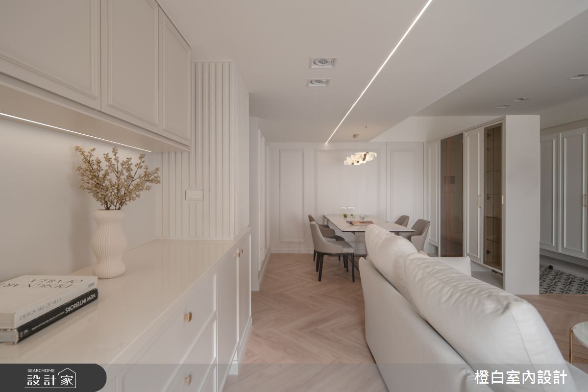 30坪新成屋(5年以下)＿法式奶油風客廳餐廳案例圖片＿橙白室內裝修設計工程有限公司＿橙白_112益騏福爾摩沙之18