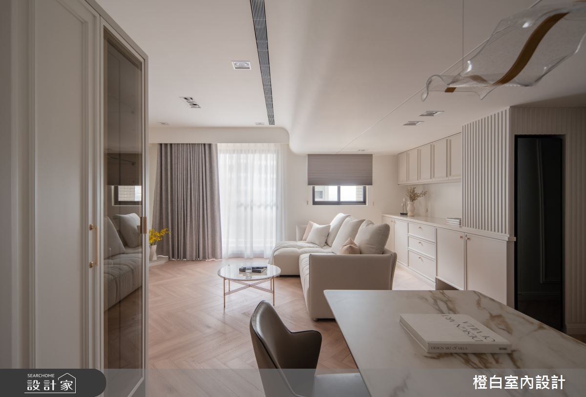30坪新成屋(5年以下)＿法式奶油風客廳餐廳案例圖片＿橙白室內裝修設計工程有限公司＿橙白_112益騏福爾摩沙之23