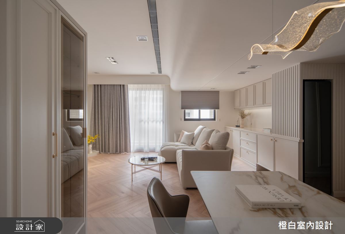 30坪新成屋(5年以下)＿法式奶油風客廳餐廳案例圖片＿橙白室內裝修設計工程有限公司＿橙白_112益騏福爾摩沙之24