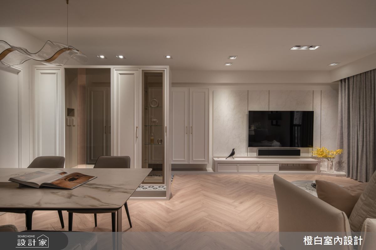 30坪新成屋(5年以下)＿法式奶油風客廳餐廳案例圖片＿橙白室內裝修設計工程有限公司＿橙白_112益騏福爾摩沙之34