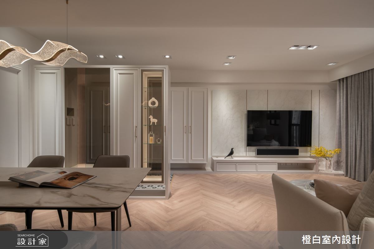 30坪新成屋(5年以下)＿法式奶油風客廳餐廳案例圖片＿橙白室內裝修設計工程有限公司＿橙白_112益騏福爾摩沙之35