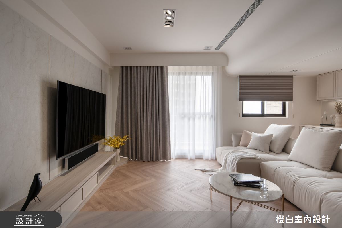 30坪新成屋(5年以下)＿法式奶油風客廳案例圖片＿橙白室內裝修設計工程有限公司＿橙白_112益騏福爾摩沙之37