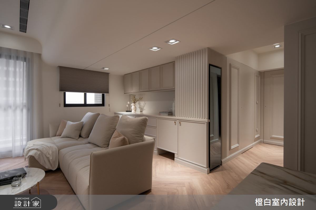 30坪新成屋(5年以下)＿法式奶油風客廳案例圖片＿橙白室內裝修設計工程有限公司＿橙白_112益騏福爾摩沙之41