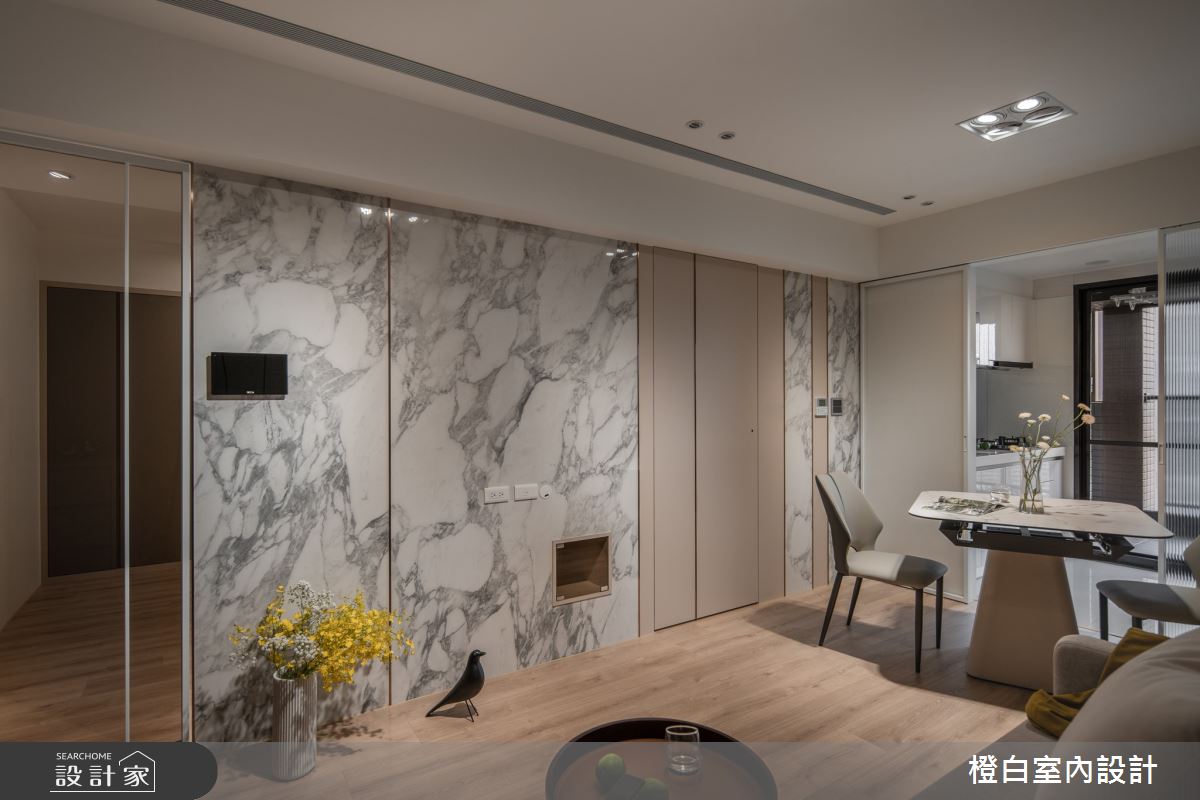16坪新成屋(5年以下)＿混搭風客廳餐廳廚房案例圖片＿橙白室內裝修設計工程有限公司＿橙白_113富宇上城之3