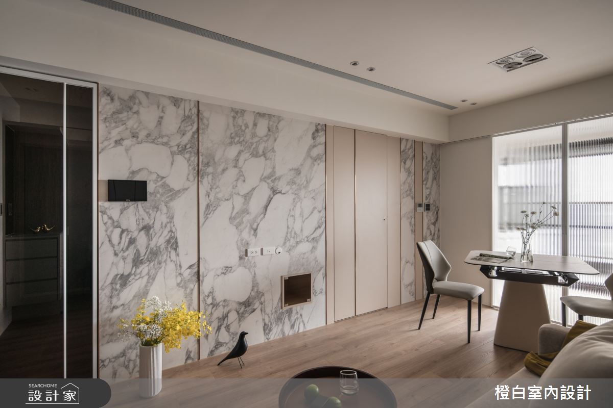 16坪新成屋(5年以下)＿混搭風客廳餐廳案例圖片＿橙白室內裝修設計工程有限公司＿橙白_113富宇上城之4