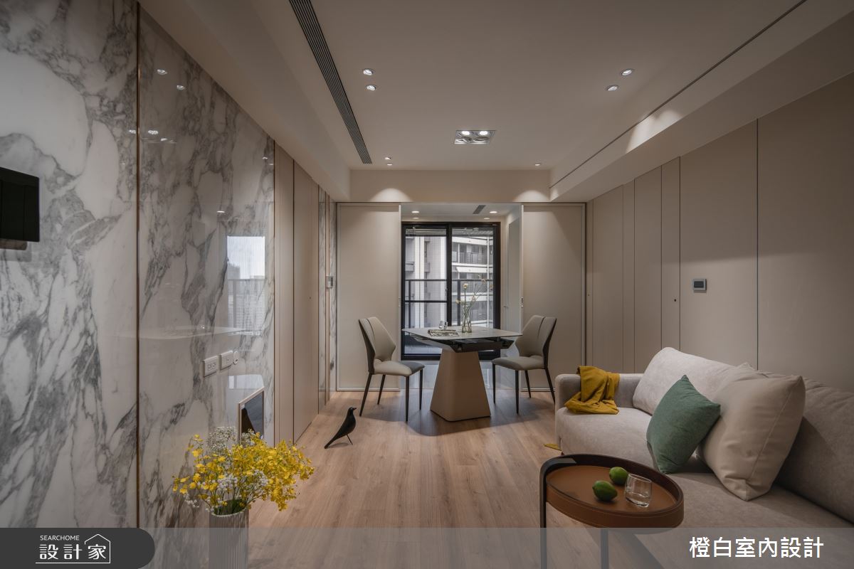 16坪新成屋(5年以下)＿混搭風客廳餐廳案例圖片＿橙白室內裝修設計工程有限公司＿橙白_113富宇上城之7