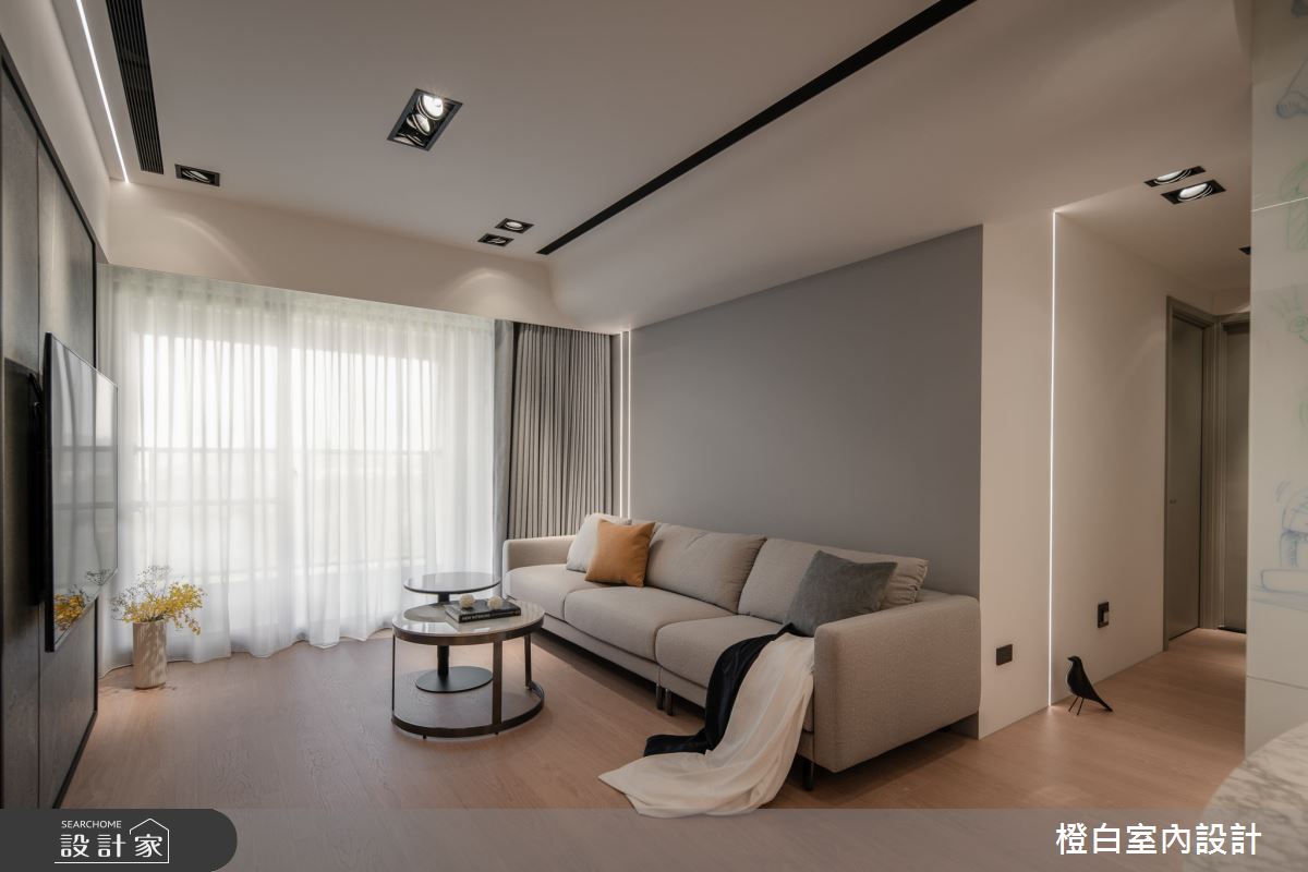 26坪新成屋(5年以下)＿混搭風客廳案例圖片＿橙白室內裝修設計工程有限公司＿橙白_114富宇上城之23