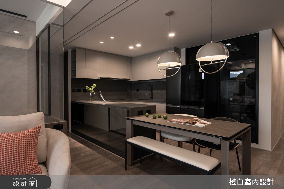 27坪新成屋(5年以下)＿北歐簡約風餐廳廚房中島案例圖片＿橙白室內裝修設計工程有限公司＿橙白_115文山元利森活之16