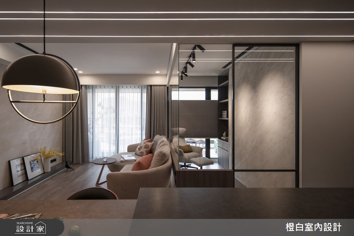 27坪新成屋(5年以下)＿北歐簡約風客廳餐廳書房中島案例圖片＿橙白室內裝修設計工程有限公司＿橙白_115文山元利森活之23