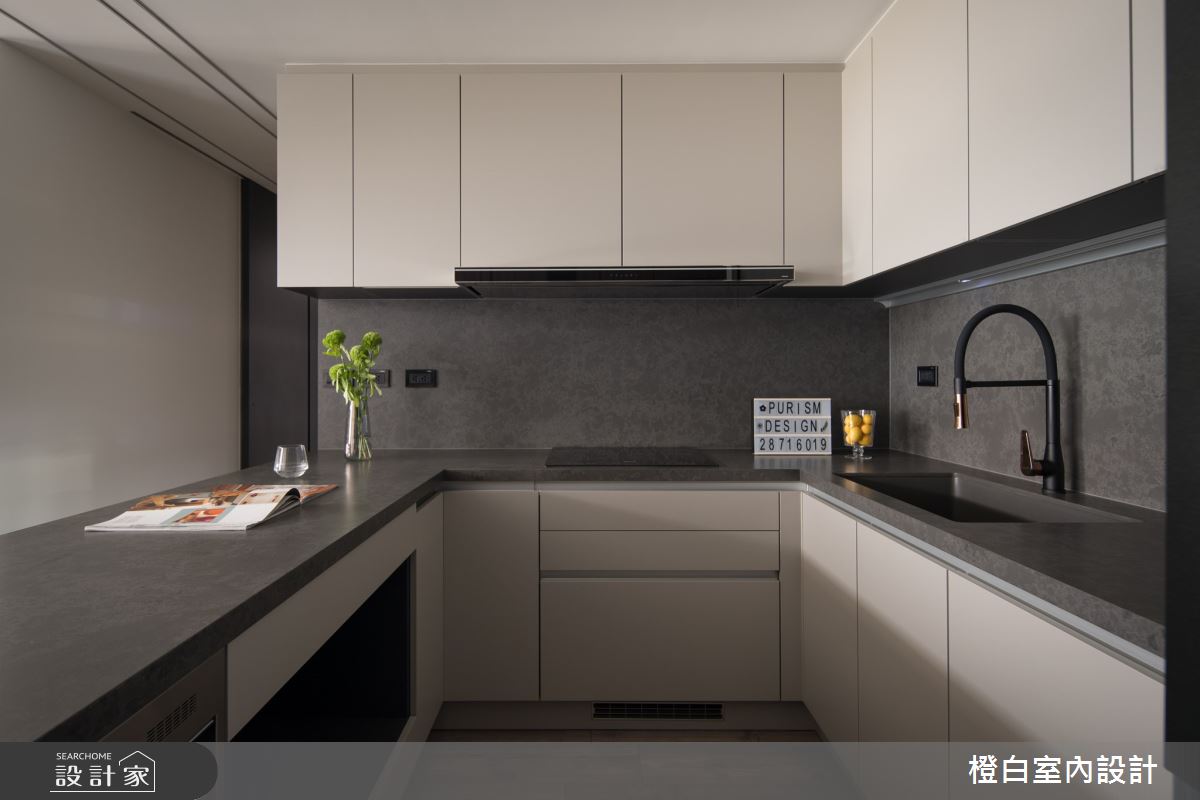 27坪新成屋(5年以下)＿北歐簡約風廚房中島案例圖片＿橙白室內裝修設計工程有限公司＿橙白_115文山元利森活之28