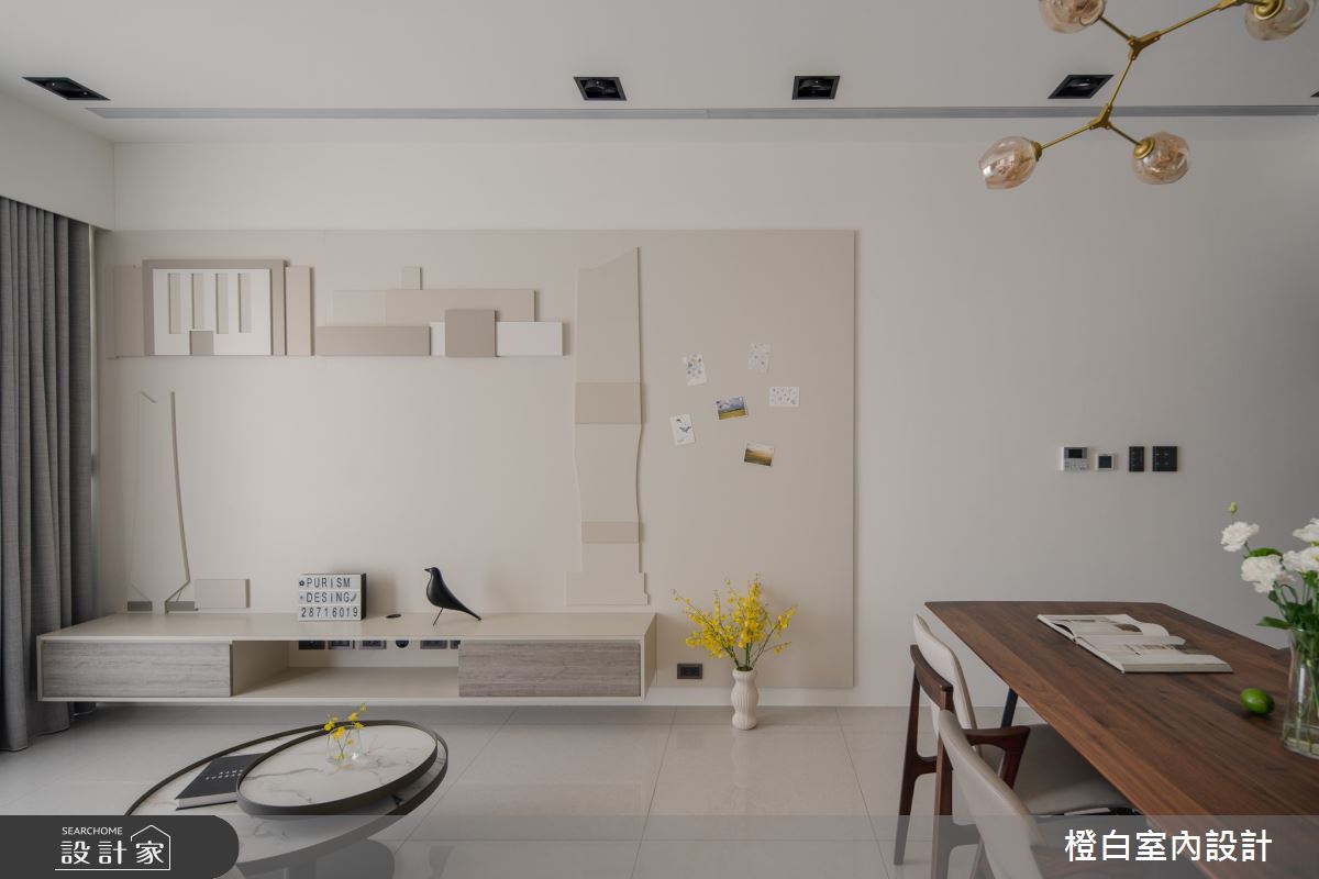 22坪新成屋(5年以下)＿奶油風客廳餐廳案例圖片＿橙白室內裝修設計工程有限公司＿橙白_117文山元利森活_奶油風之9