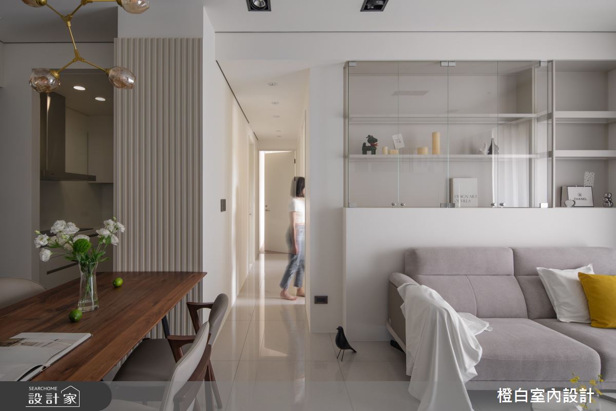 22坪新成屋(5年以下)＿奶油風客廳餐廳走廊案例圖片＿橙白室內裝修設計工程有限公司＿橙白_117文山元利森活_奶油風之12
