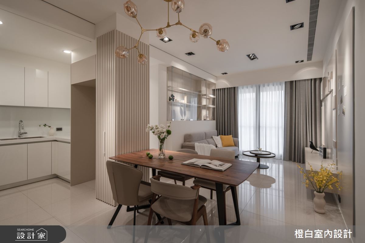 22坪新成屋(5年以下)＿奶油風客廳餐廳廚房案例圖片＿橙白室內裝修設計工程有限公司＿橙白_117文山元利森活_奶油風之15