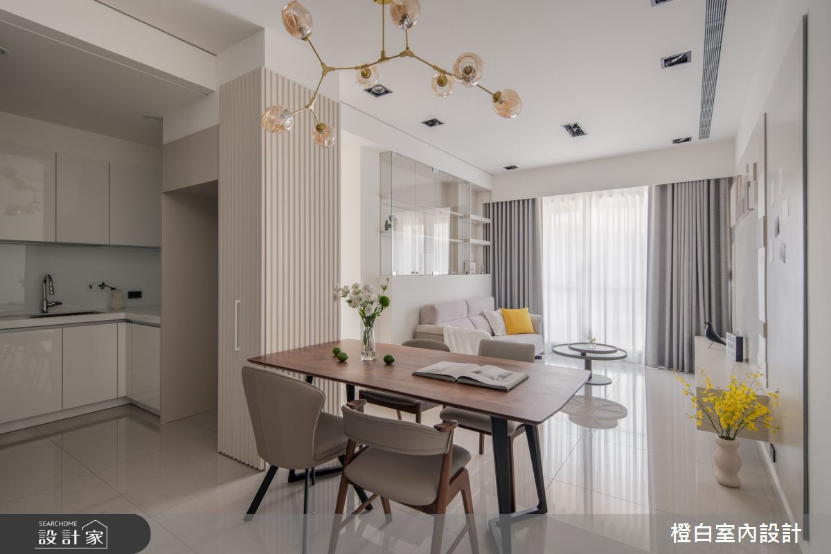 22坪新成屋(5年以下)＿奶油風客廳餐廳廚房案例圖片＿橙白室內裝修設計工程有限公司＿橙白_117文山元利森活_奶油風之16
