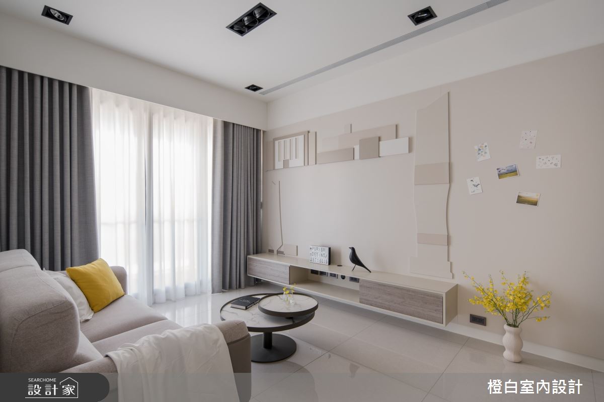 22坪新成屋(5年以下)＿奶油風客廳案例圖片＿橙白室內裝修設計工程有限公司＿橙白_117文山元利森活_奶油風之18