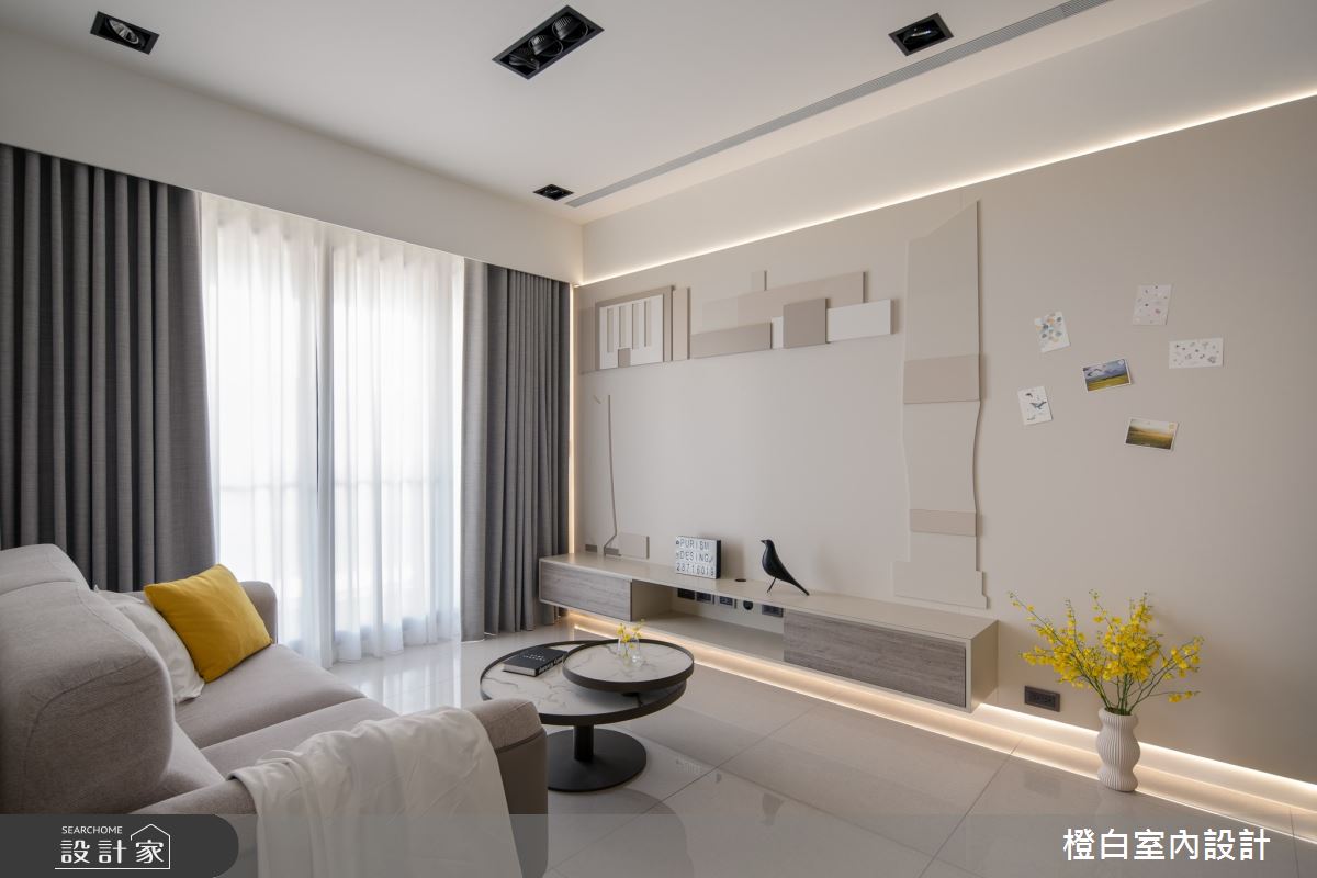 22坪新成屋(5年以下)＿奶油風客廳案例圖片＿橙白室內裝修設計工程有限公司＿橙白_117文山元利森活_奶油風之19