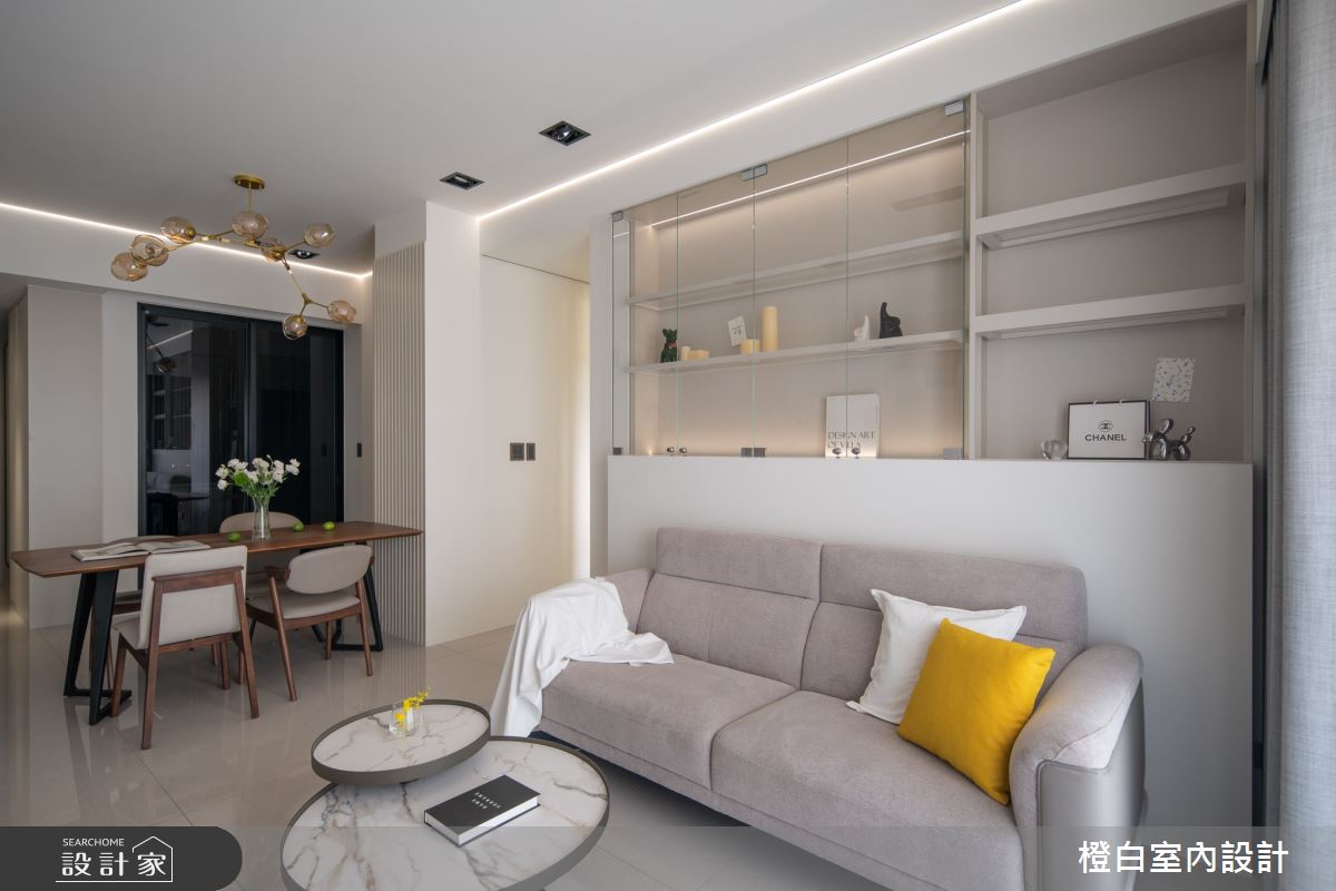 22坪新成屋(5年以下)＿奶油風客廳餐廳案例圖片＿橙白室內裝修設計工程有限公司＿橙白_117文山元利森活_奶油風之21