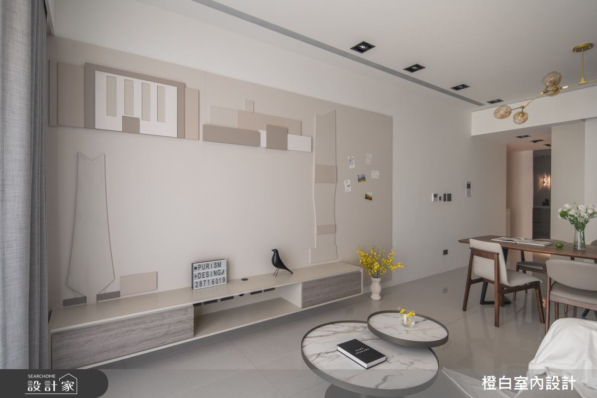 22坪新成屋(5年以下)＿奶油風客廳餐廳案例圖片＿橙白室內裝修設計工程有限公司＿橙白_117文山元利森活_奶油風之22