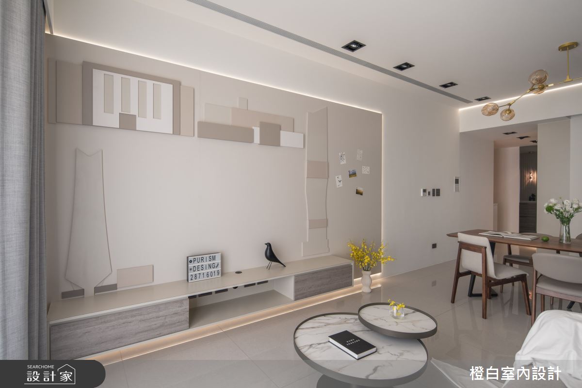 22坪新成屋(5年以下)＿奶油風客廳餐廳案例圖片＿橙白室內裝修設計工程有限公司＿橙白_117文山元利森活_奶油風之23