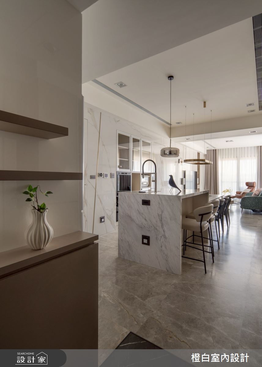 29坪新成屋(5年以下)＿現代風玄關中島案例圖片＿橙白室內裝修設計工程有限公司＿橙白_118文山元利森活_現代風之1