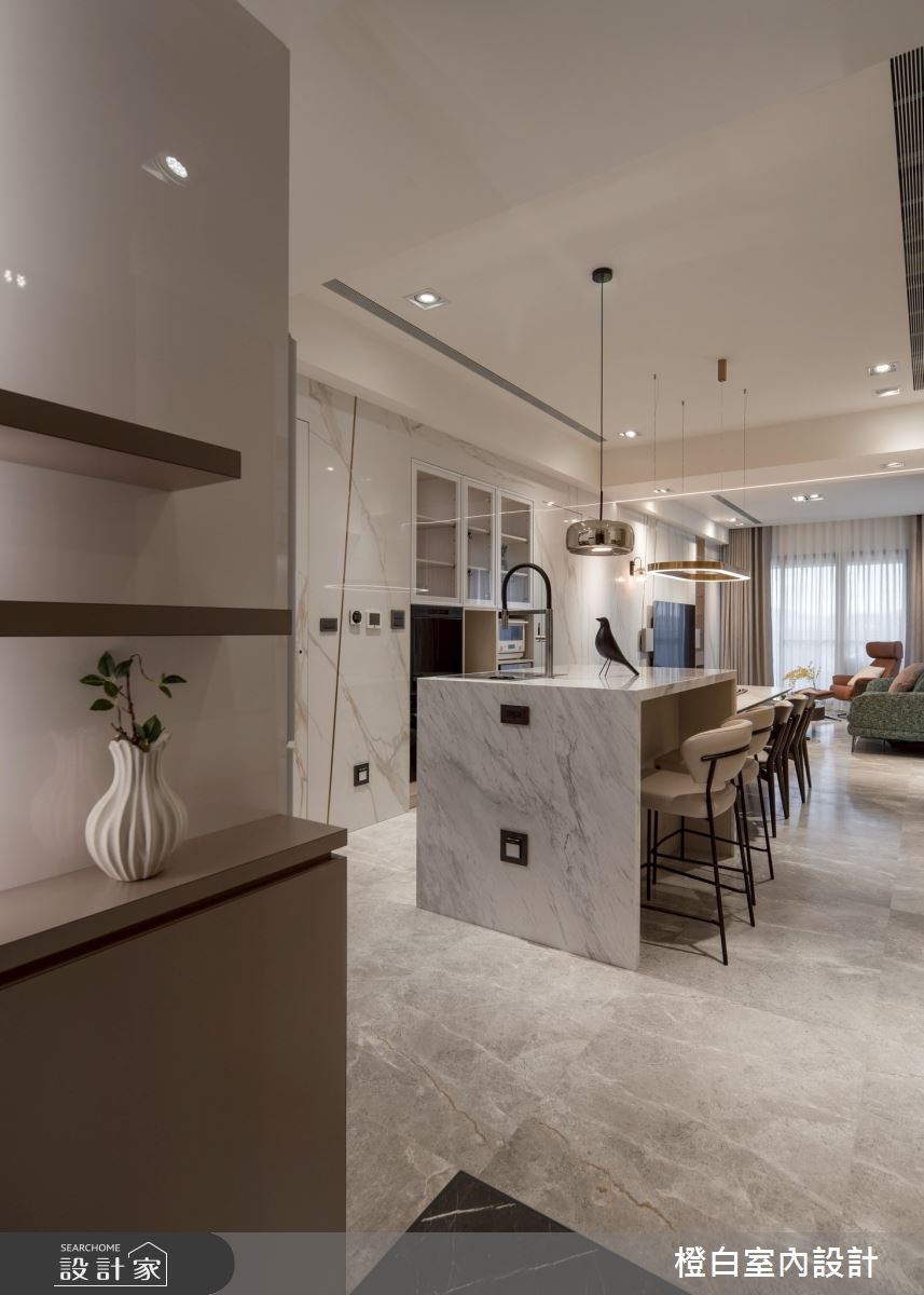 29坪新成屋(5年以下)＿現代風玄關中島案例圖片＿橙白室內裝修設計工程有限公司＿橙白_118文山元利森活_現代風之2
