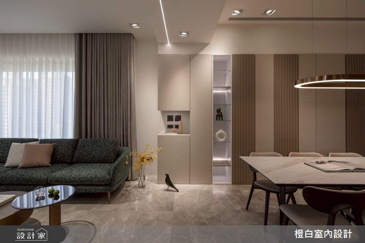 29坪新成屋(5年以下)＿現代風客廳餐廳案例圖片＿橙白室內裝修設計工程有限公司＿橙白_118文山元利森活_現代風之4