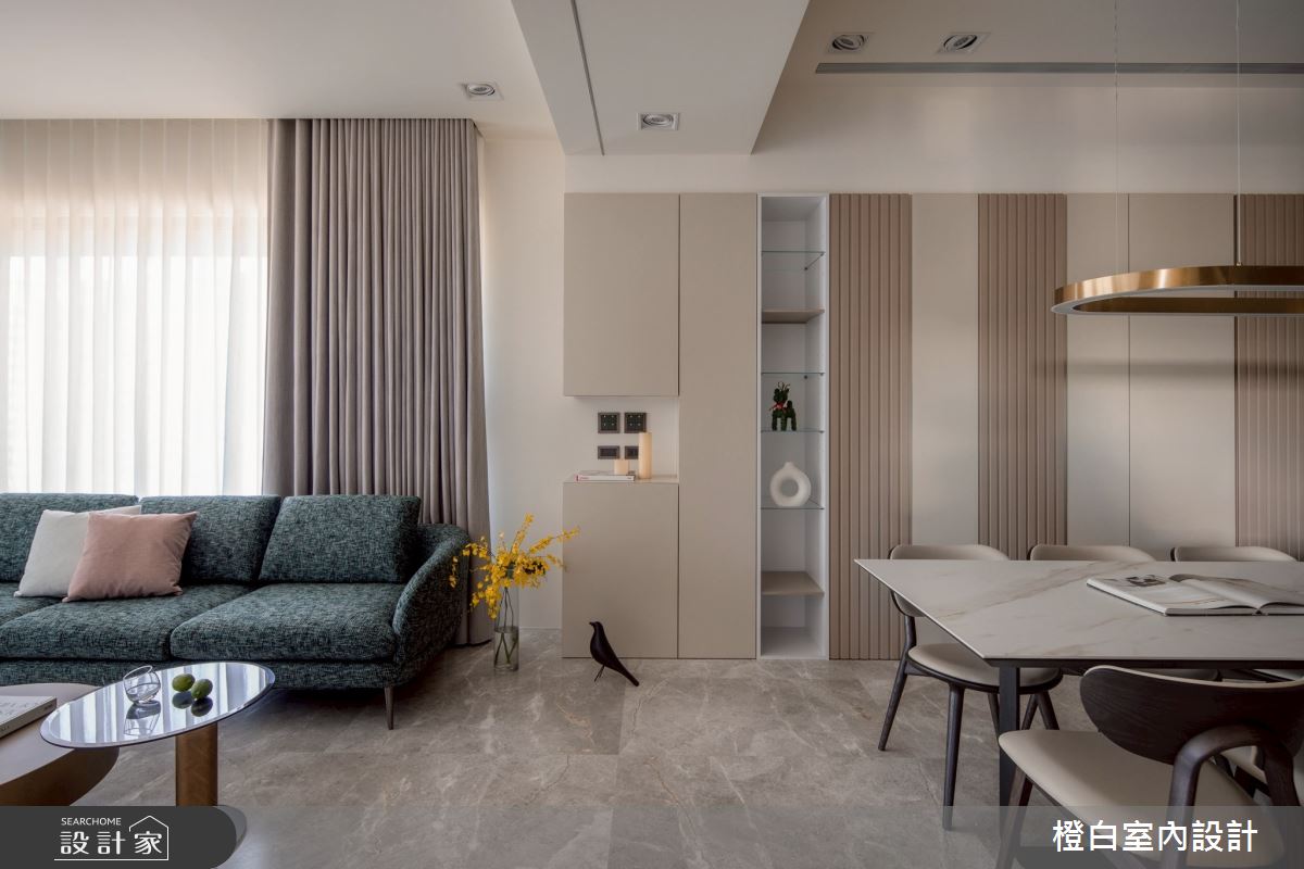 29坪新成屋(5年以下)＿現代風客廳餐廳案例圖片＿橙白室內裝修設計工程有限公司＿橙白_118文山元利森活_現代風之5