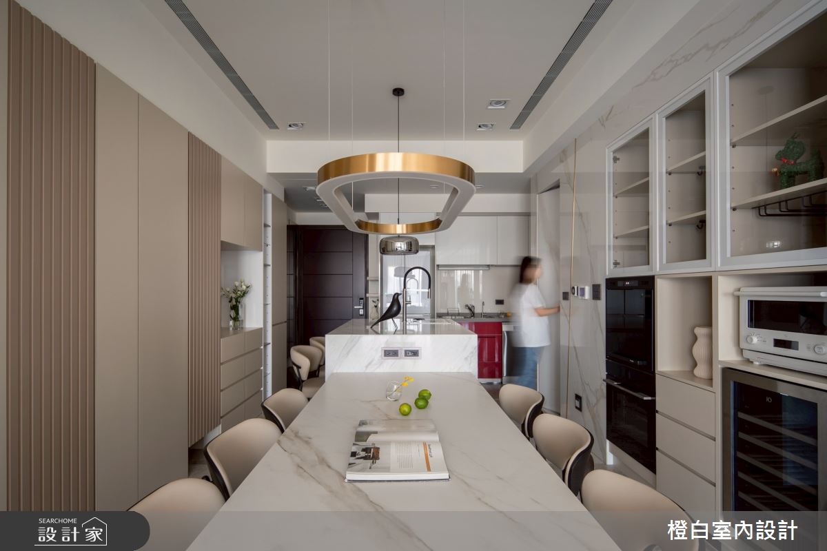 29坪新成屋(5年以下)＿現代風玄關餐廳廚房中島案例圖片＿橙白室內裝修設計工程有限公司＿橙白_118文山元利森活_現代風之9