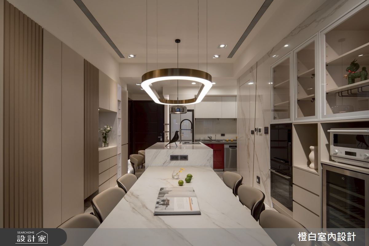 29坪新成屋(5年以下)＿現代風玄關餐廳廚房中島案例圖片＿橙白室內裝修設計工程有限公司＿橙白_118文山元利森活_現代風之10