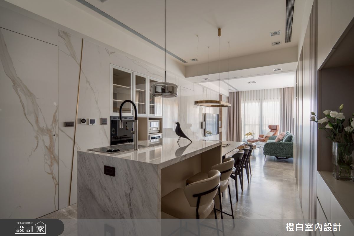 29坪新成屋(5年以下)＿現代風餐廳中島案例圖片＿橙白室內裝修設計工程有限公司＿橙白_118文山元利森活_現代風之11