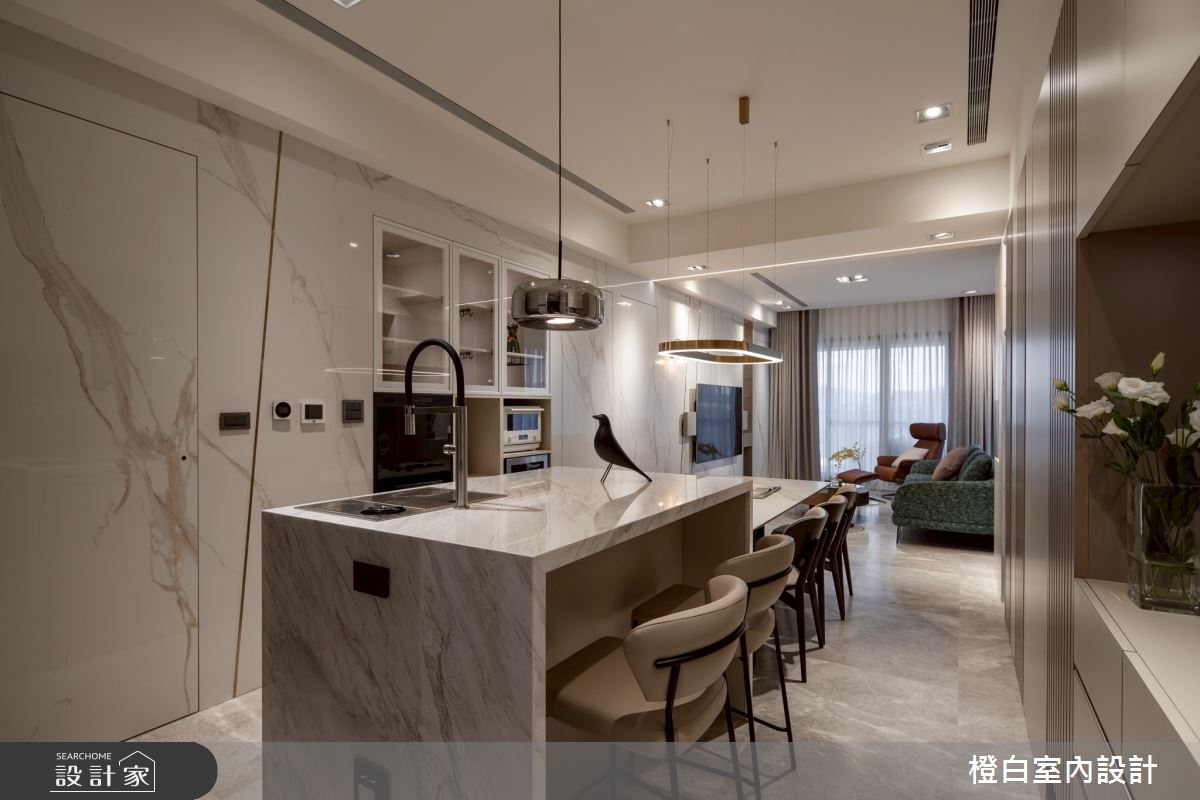 29坪新成屋(5年以下)＿現代風餐廳中島案例圖片＿橙白室內裝修設計工程有限公司＿橙白_118文山元利森活_現代風之12