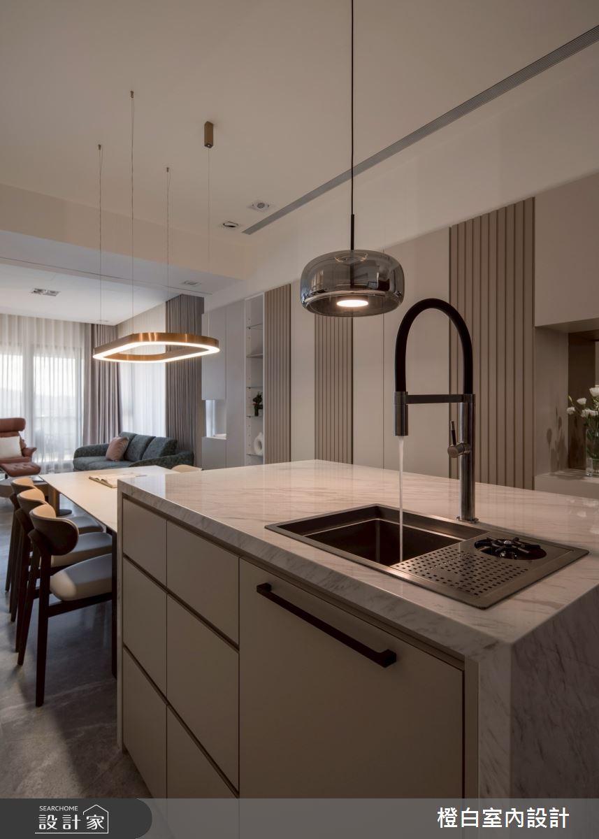 29坪新成屋(5年以下)＿現代風餐廳中島案例圖片＿橙白室內裝修設計工程有限公司＿橙白_118文山元利森活_現代風之13