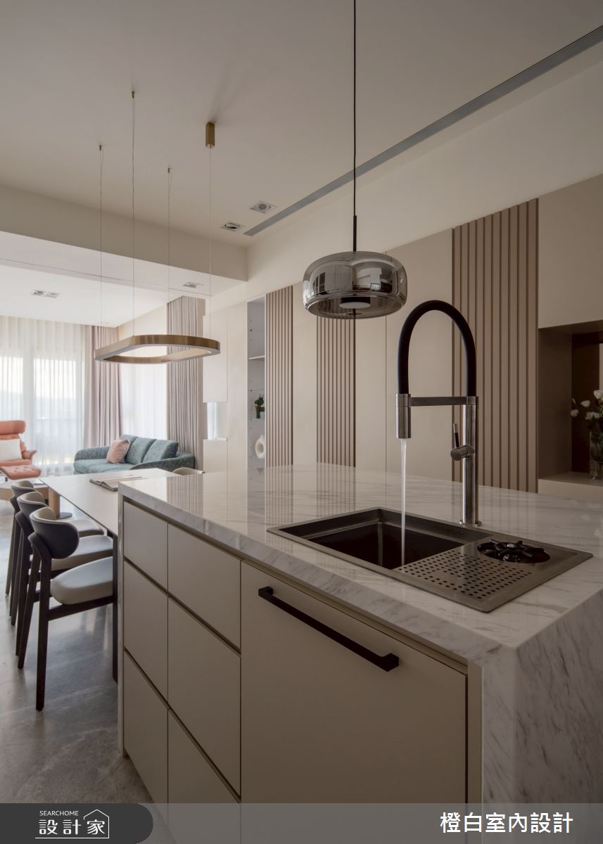 29坪新成屋(5年以下)＿現代風餐廳中島案例圖片＿橙白室內裝修設計工程有限公司＿橙白_118文山元利森活_現代風之14