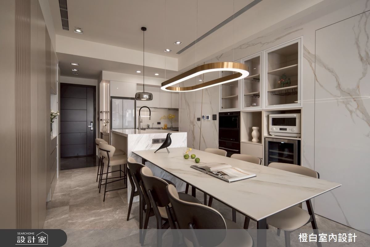 29坪新成屋(5年以下)＿現代風玄關餐廳中島案例圖片＿橙白室內裝修設計工程有限公司＿橙白_118文山元利森活_現代風之15