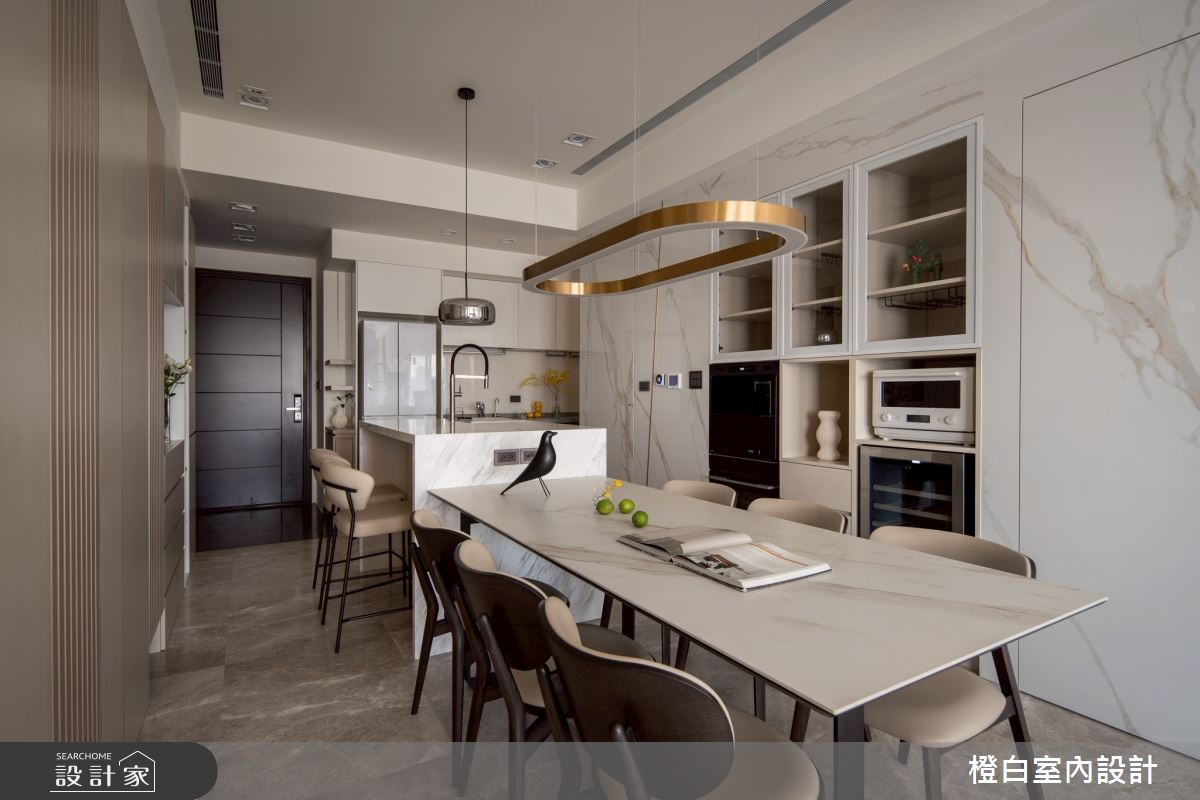 29坪新成屋(5年以下)＿現代風玄關餐廳中島案例圖片＿橙白室內裝修設計工程有限公司＿橙白_118文山元利森活_現代風之16