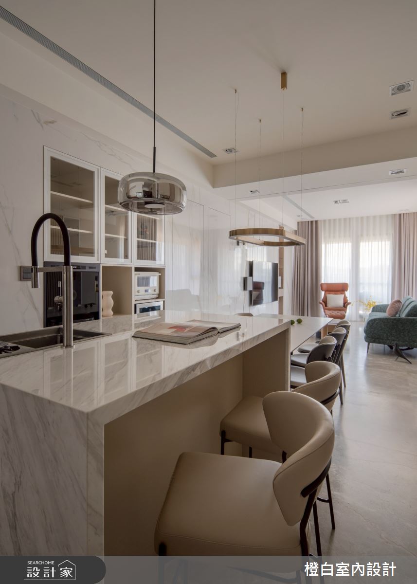 29坪新成屋(5年以下)＿現代風餐廳中島案例圖片＿橙白室內裝修設計工程有限公司＿橙白_118文山元利森活_現代風之20