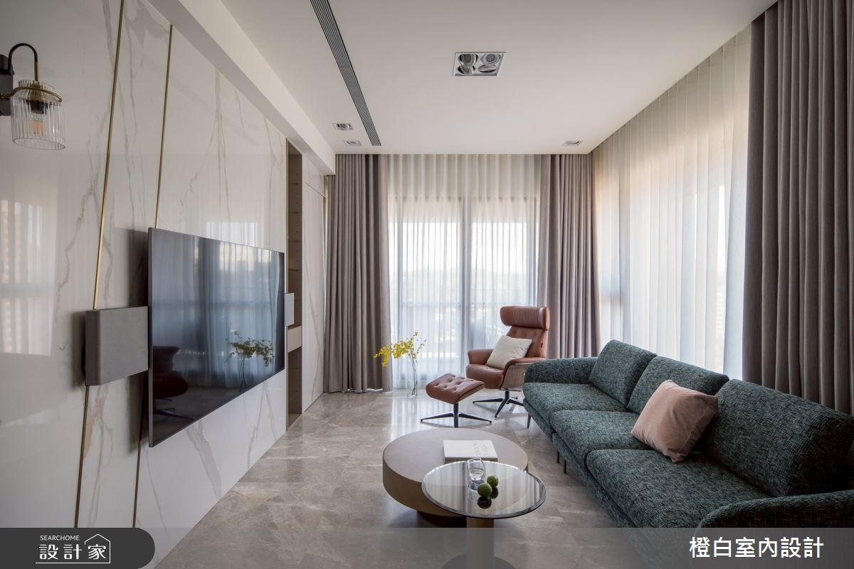 29坪新成屋(5年以下)＿現代風客廳案例圖片＿橙白室內裝修設計工程有限公司＿橙白_118文山元利森活_現代風之21