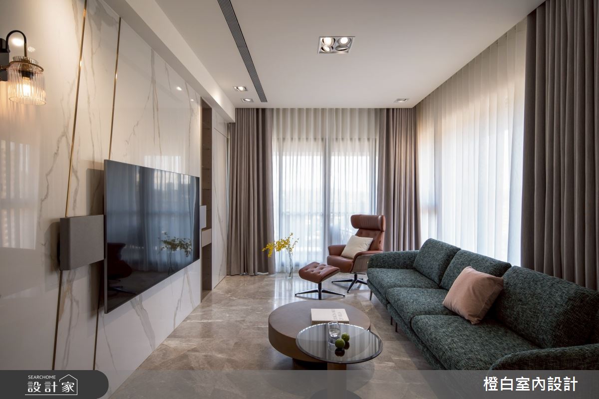 29坪新成屋(5年以下)＿現代風客廳案例圖片＿橙白室內裝修設計工程有限公司＿橙白_118文山元利森活_現代風之22