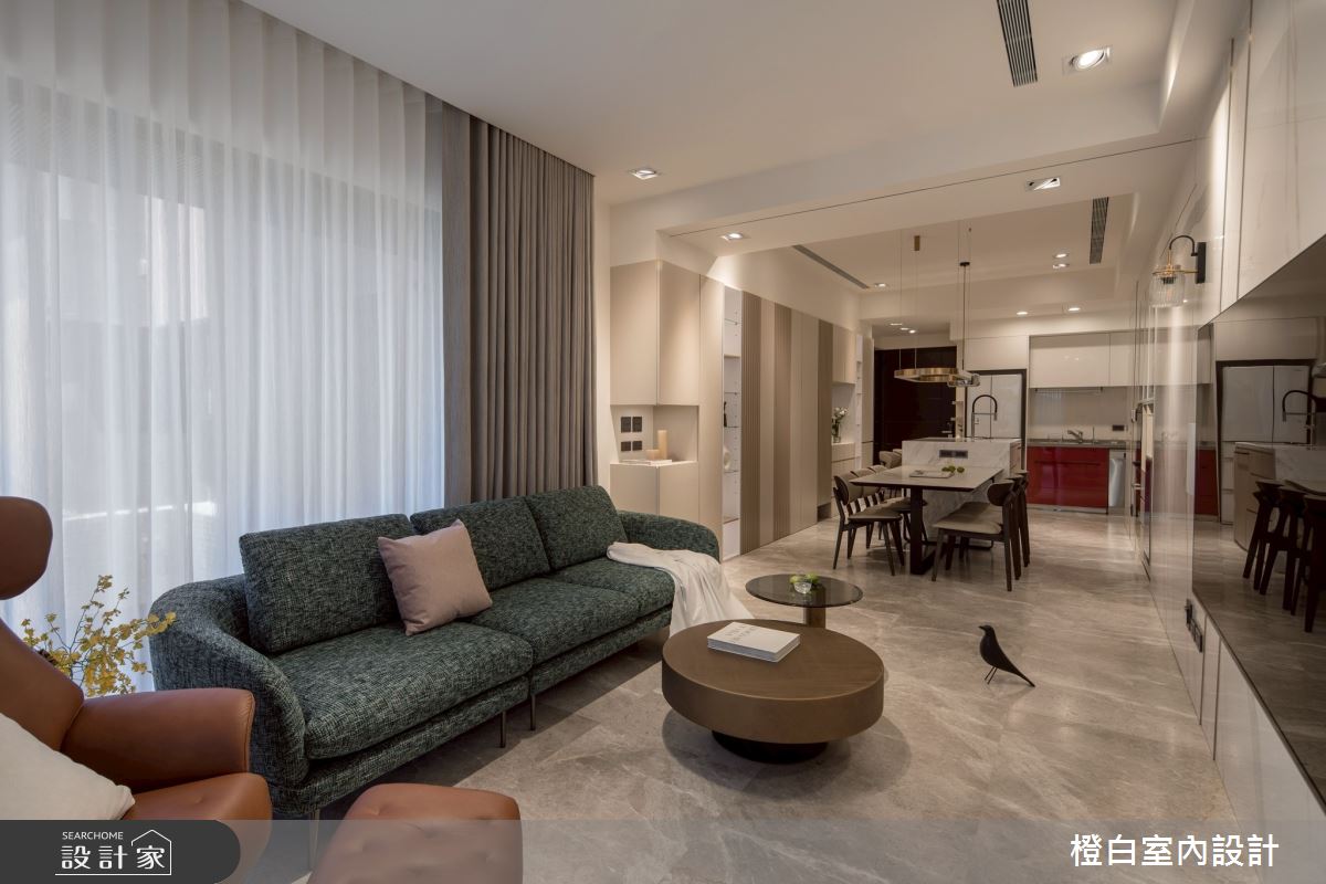 29坪新成屋(5年以下)＿現代風玄關客廳餐廳中島案例圖片＿橙白室內裝修設計工程有限公司＿橙白_118文山元利森活_現代風之24