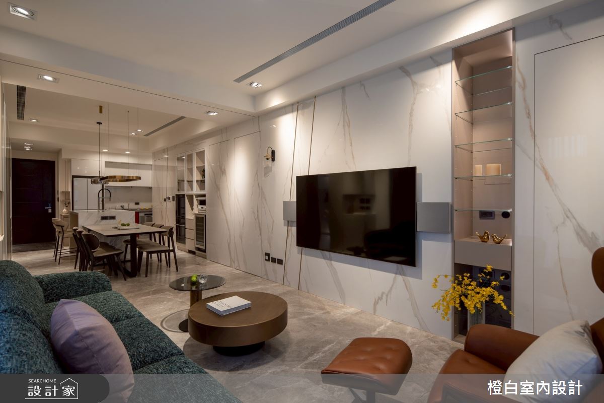 29坪新成屋(5年以下)＿現代風玄關客廳餐廳中島案例圖片＿橙白室內裝修設計工程有限公司＿橙白_118文山元利森活_現代風之25