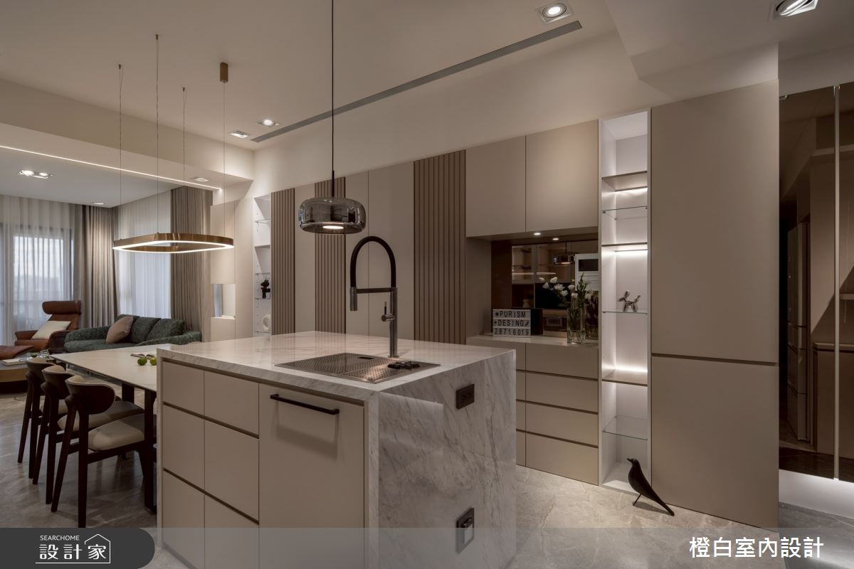 29坪新成屋(5年以下)＿現代風餐廳中島案例圖片＿橙白室內裝修設計工程有限公司＿橙白_118文山元利森活_現代風之27
