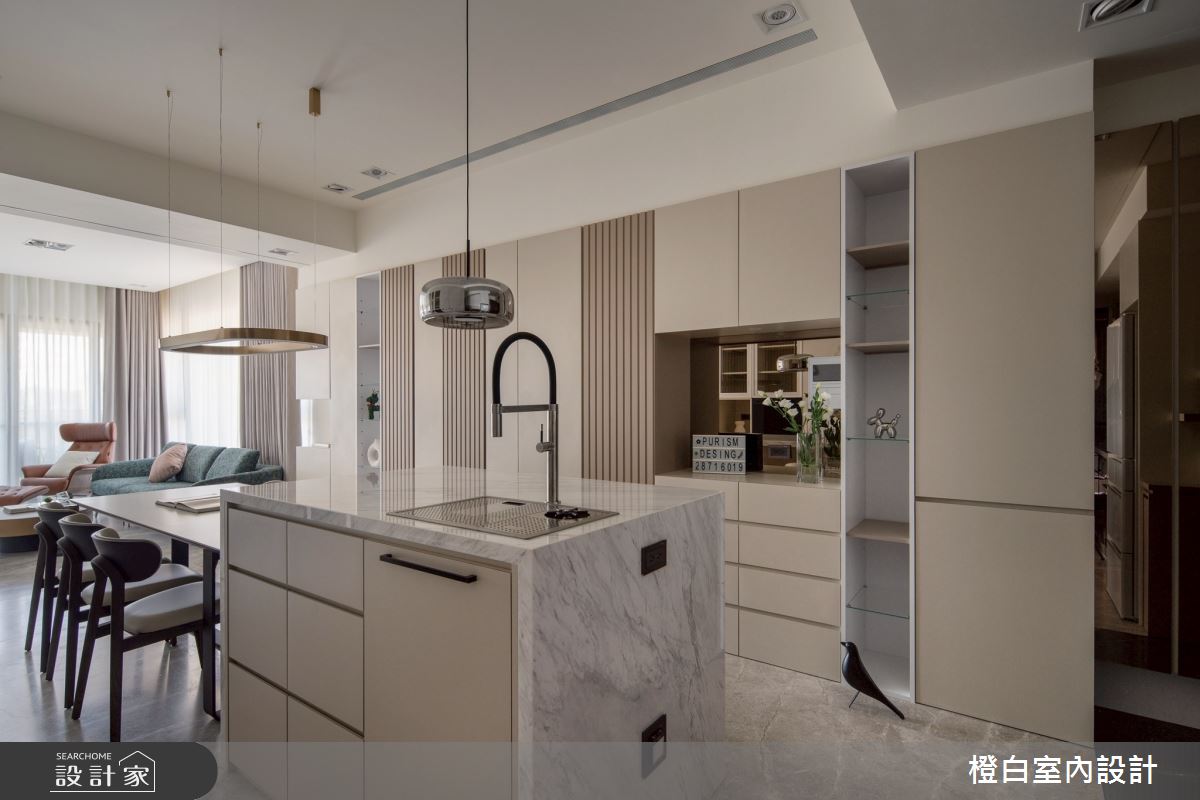 29坪新成屋(5年以下)＿現代風餐廳中島案例圖片＿橙白室內裝修設計工程有限公司＿橙白_118文山元利森活_現代風之28