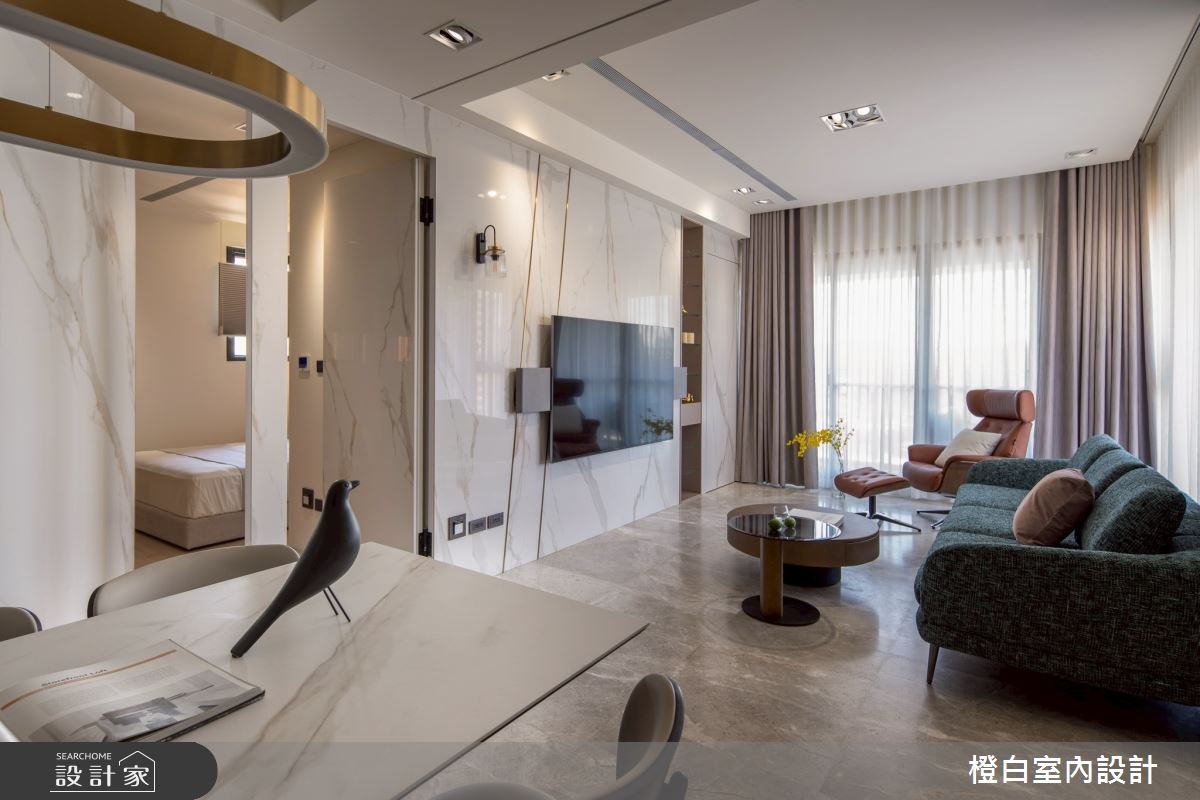 29坪新成屋(5年以下)＿現代風客廳餐廳案例圖片＿橙白室內裝修設計工程有限公司＿橙白_118文山元利森活_現代風之29