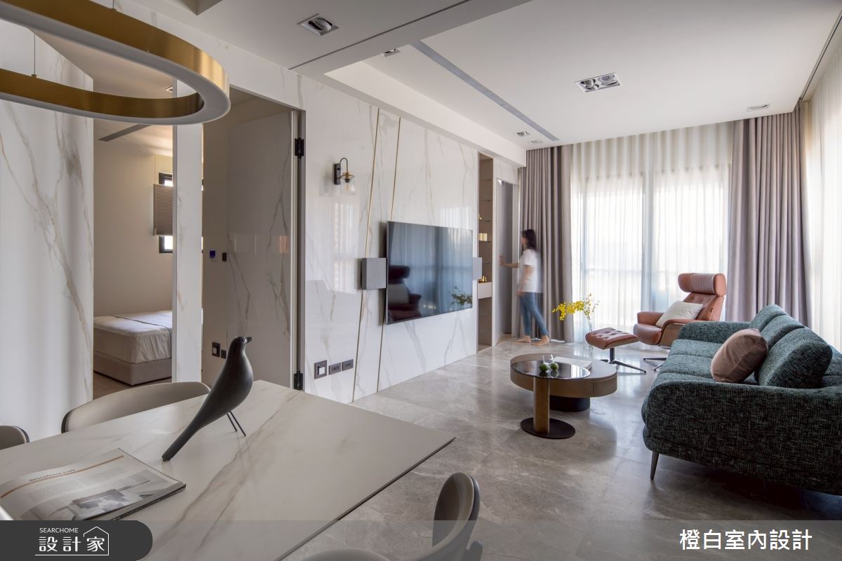 29坪新成屋(5年以下)＿現代風客廳餐廳案例圖片＿橙白室內裝修設計工程有限公司＿橙白_118文山元利森活_現代風之30