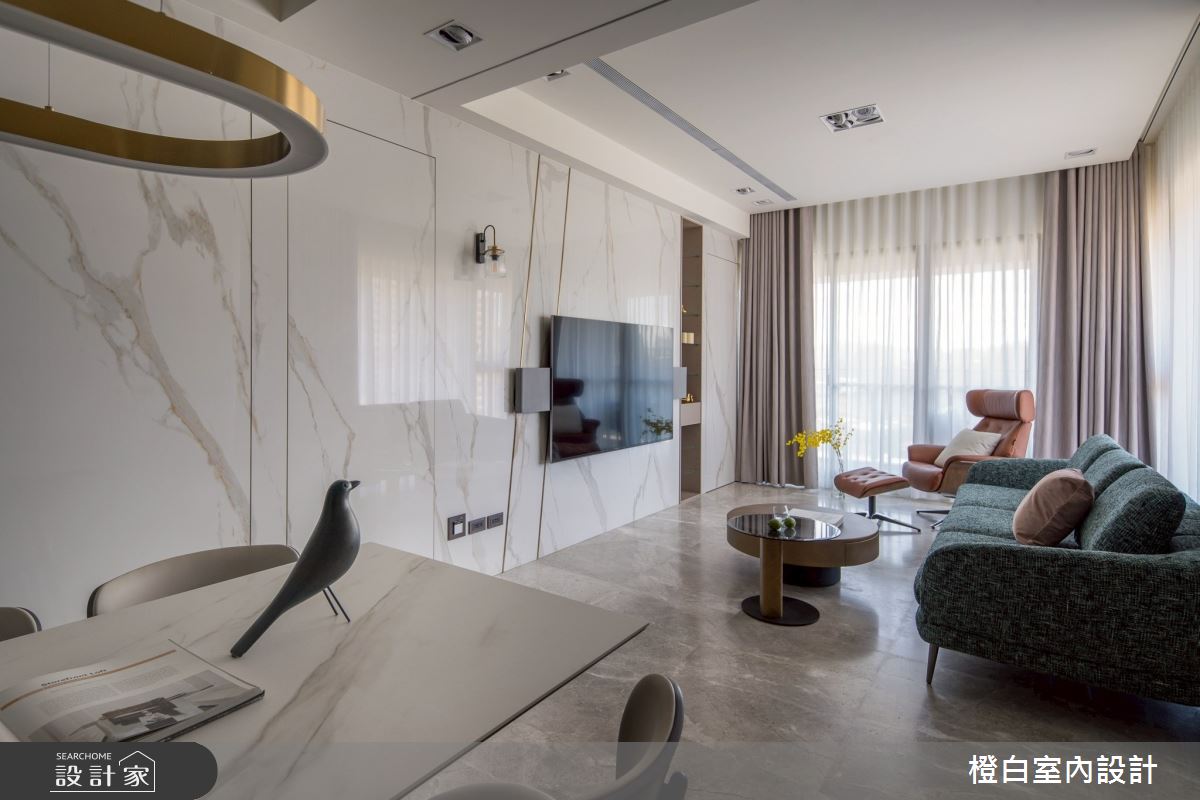 29坪新成屋(5年以下)＿現代風客廳餐廳案例圖片＿橙白室內裝修設計工程有限公司＿橙白_118文山元利森活_現代風之31