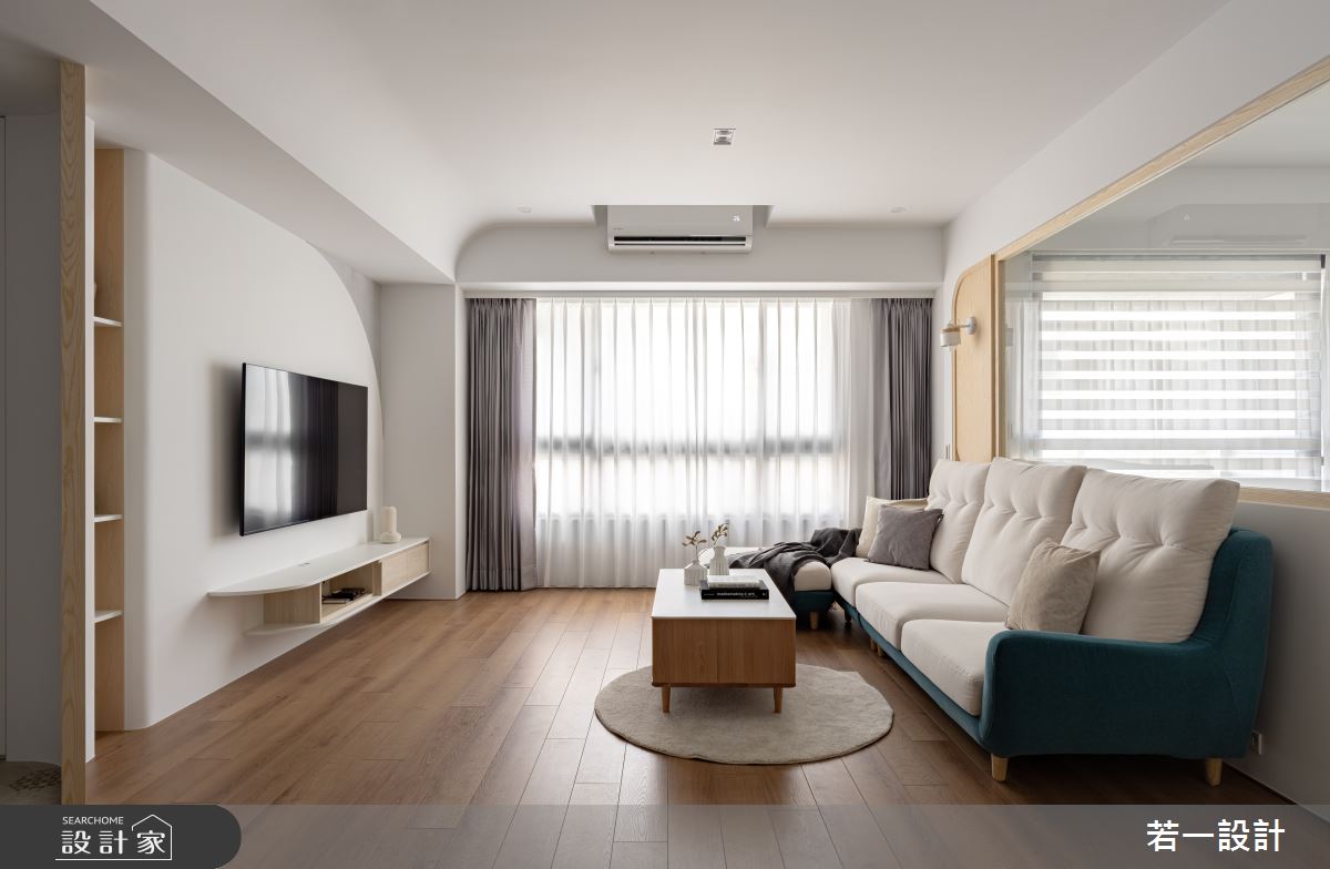 30坪新成屋(5年以下)＿日式簡約風客廳案例圖片＿若一設計＿若一_恬恬圈之4